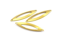Marquise Middle Hole, 50 Raw Brass Marquise Middle Hole Charms With 2 Holes, Jewelry Findings (32x8mm) Brs 500 A0208