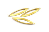 Marquise Middle Hole, 50 Raw Brass Marquise Middle Hole Charms With 2 Holes, Jewelry Findings (32x8mm) Brs 500 A0208
