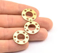 25 Raw Brass Star Pentagram Connectors 2 Holes 20mm Brs 152 A0195