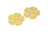 Brass Flower Charm, 48 Raw Brass Flower Charms, Pendants (21mm) Brs 555 A0277