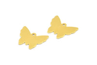 Brass Butterfly Charm, 50 Raw Brass Butterfly Stamping Blank Charms (15x12mm) Brs 524d A0468