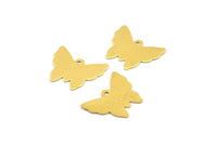 Brass Butterfly Charm, 50 Raw Brass Butterfly Stamping Blank Charms (15x12mm) Brs 524d A0468
