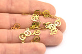 Moon And Star, 50 Raw Brass Moon And Star Charms (7mm) Brs 733-2 A0158