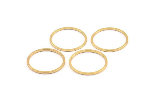 20mm Circle Connectors, 60 Gold Plated Brass Circle Connectors (20x1x1mm) Bs 1094 Q0418
