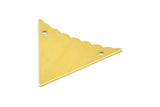 Brass Triangle Pendant Round Cut, 10 Raw Brass Triangle Pendant With 2 Holes (33x33x33mm) Brass 044 A0149