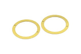 Middle Hole Connector, 10 Raw Brass Circle with 2 Holes And Middle Hole Connector (40mm) Brs 6 A0535