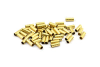 Textured Tube Bead, 50 Raw Brass Textured Tube Findings (10x3.8mm) D0017--n0688