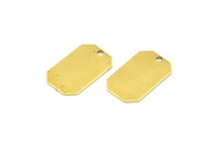 Brass Octagon Finding, 20 Raw Brass Octagon Stamping Tag ,findings (13x8mm) D0060