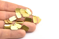 Brass Octagon Finding, 20 Raw Brass Octagon Stamping Tag ,findings (13x8mm) D0060