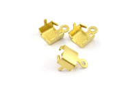 Rhinestone Chain Connector, 20 Raw Brass Rhinestone Chain Connectors Crimps Setting With Prongs For (5mm) Chain L016