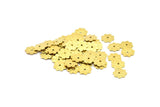 Brass Bead Cap, 50 Raw Brass Bead Caps, Disc, Findings (10mm) Brs 123 A0454