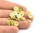 Brass Bead Cap, 50 Raw Brass Bead Caps, Disc, Findings (10mm) Brs 123 A0454