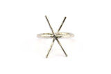 Claw Ring Setting, 2 Silver Tone Claw Ring Blanks With 4 Claws For Natural Stones N0210 H0511