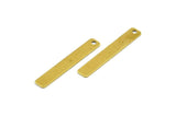 Brass Necklace Bar, 200 Raw Brass Rectangle Charms With 1 Hole (25x4mm) Brs 652-1 A0225
