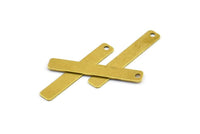 Brass Necklace Bar, 200 Raw Brass Rectangle Charms With 1 Hole (25x4mm) Brs 652-1 A0225