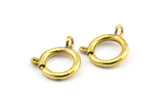 14mm Ring Clasps - 10 Raw Brass Round Ring Clasps (14mm) 1710 A0430 BS2366