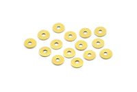 Middle Hole Connector, 250 Raw Brass Round Middle Hole Connector, Bead Caps, Jewelry Findings (4.5mm) Brs 83 A0437