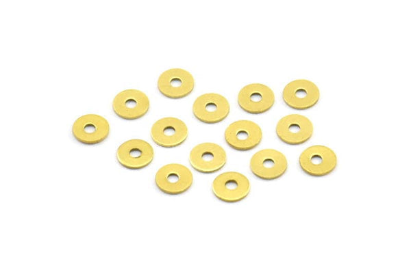Middle Hole Connector, 250 Raw Brass Round Middle Hole Connector, Bead Caps, Jewelry Findings (4.5mm) Brs 83 A0437