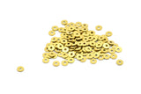 Middle Hole Connector, 250 Raw Brass Round Middle Hole Connector, Bead Caps, Jewelry Findings (4mm) Brs 83 A0437