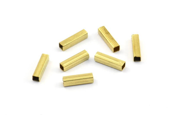 Brass Square Tube, 40 Raw Brass Square Tube Beads,(8x2mm) Brs 1404 A0717
