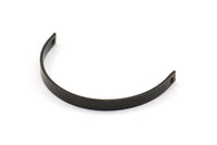 Black Modern Pendant, 5 Oxidized Brass Black Semi Circle Modern Pendant for Minimalistic Jewelries (45x25x4x1mm) BS 1734 S344