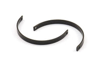 Black Modern Pendant, 5 Oxidized Brass Black Semi Circle Modern Pendant for Minimalistic Jewelries (45x25x4x1mm) BS 1734 S344