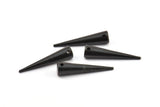 Black Spike Pendant, 2 Oxidized Brass Black Spike Tribal Pendants With 1 Hole (30x7mm) A0767 S318