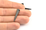 Black Spike Pendant, 2 Oxidized Brass Black Spike Tribal Pendants With 1 Hole (30x7mm) A0767 S318