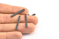 Black Earring Pendant, 15 Oxidized Brass Black Bars (28x3x1mm) BRC 155--A0831 S887