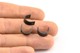 Black Necklace Parts, 6 Oxidized Brass Black Necklace Findings With 2 Holes, Pendants (12x10x1mm) BS 1733 S176
