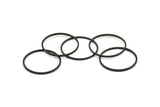 24mm Black Rings, 24 Oxidized Brass Black Circle Connectors (24mm) Bs 1092 S199