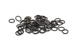 Black Circle Ring, 50 Oxidized Brass Black Round Rings, Charms (10mm) B0118 S333