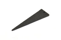 Hammered Triangle Charm, 2 Oxidized Brass Black Hammered Long Triangle Charms, Pendant, Earring Findings (14x50x1.2mm) N0200 S670