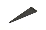 Hammered Triangle Charm, 2 Oxidized Brass Black Hammered Long Triangle Charms, Pendant, Earring Findings (14x50x1.2mm) N0200 S670
