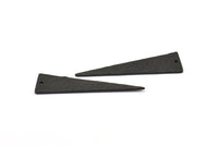Hammered Triangle Charm, 2 Oxidized Brass Black Hammered Long Triangle Charms, Pendant, Earring Findings (14x50x1.2mm) N0200 S670