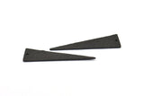 Hammered Triangle Charm, 2 Oxidized Brass Black Hammered Long Triangle Charms, Pendant, Earring Findings (14x50x1.2mm) N0200 S670