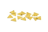 Tiny Triangle Charm, 500 Raw Brass Triangle Charms with 3 Holes (9x10mm) Brs 621 ( A0051 )
