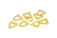 Triangle Earring Finding, 50 Raw Brass Triangle Charms with 1 Hole (13.5x15mm )  D0014--N0678