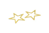 Raw Brass Star, 100 Raw Brass Star Connectors  (22mm) Brs 725 A0300