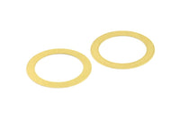 Brass Circle Connectors, 12 Raw Brass Circle Connector Rings (32x4x0.4mm) A0972