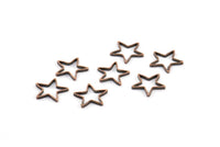 Blank Star Charm, 50 Bronze Plated Brass Star Connector (10x0.9mm) A0862