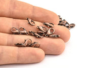Bronze Parrot Clasp, 24 Bronze Plated Brass Lobster Claw Clasps (12x7.5x3.5mm) A0886