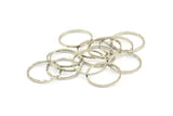 Textured Circle Ring, 25 Silver Tone Cutting Circles (14mm) A0584