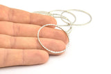 Silver Textured Ring, 12 Silver Tone Textured Circles (35mm) A0590 H1323