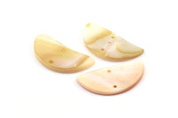 Mother Of Pearl Pendant, 10 MOP Semi Circle Pendant With 2 Holes (29x14x2mm) X075