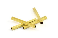 25 Raw Brass Square Tubes (4x40mm) Bs 1592