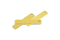 Raw Brass Bar, 100 Raw Brass Rectangle Tag, Geometric Findings  (20x4mm) D0208