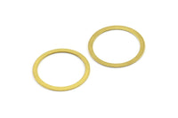 Circle Brass Connector, 200 Raw Brass Connector Circle Rings (19mm) Brs 448 A0186