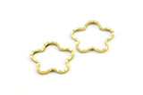 Brass Flower Charm, 24 Raw Brass Flower Charms (15mm) M02 A0566