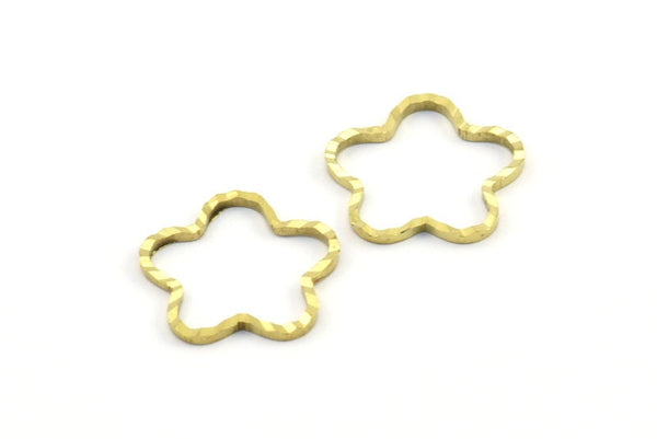 Brass Flower Charm, 24 Raw Brass Flower Charms (15mm) M02 A0566